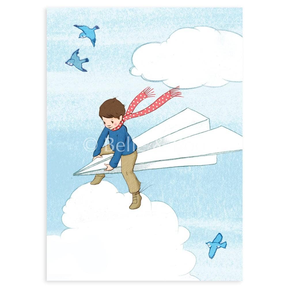 Belle & Boo Ltd Postcard; Paper Plane (Vintage Colors)