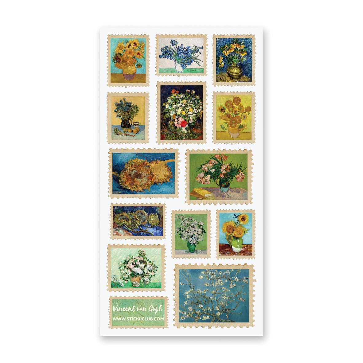 Stickii Sticker Sheet; Van Gogh's Flowers