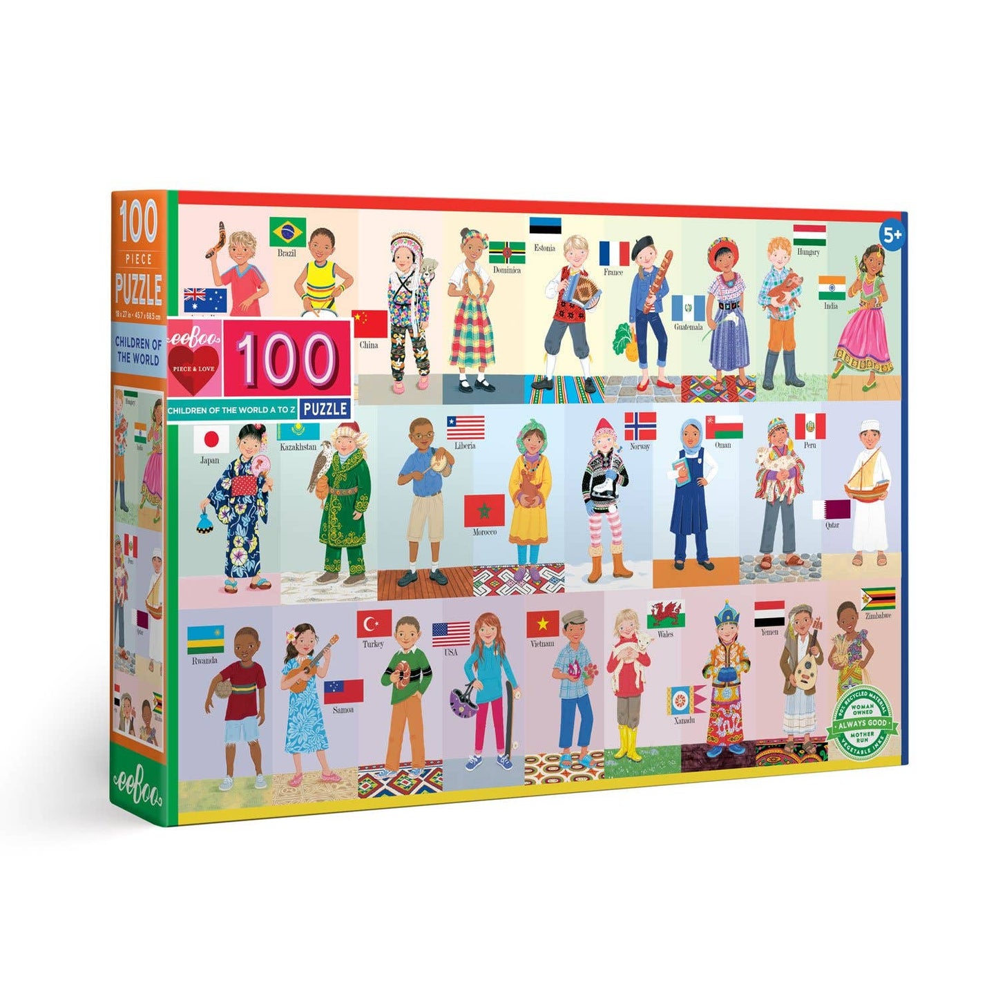 Eeboo Jigsaw Puzzle (100 Piece); Children of the World