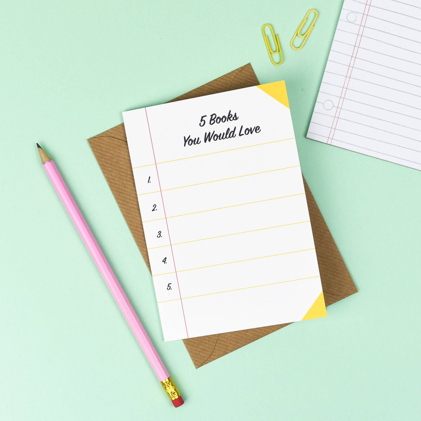 Friendship card; 5 Books You Would Love List